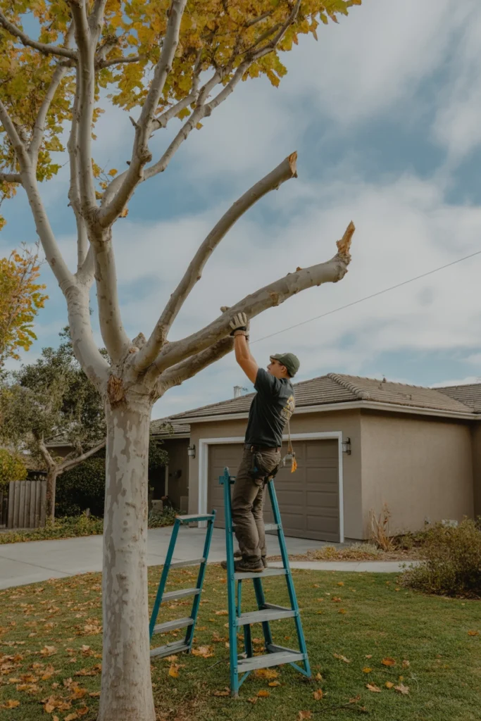 Seasonal Tree Trimming fall scene
